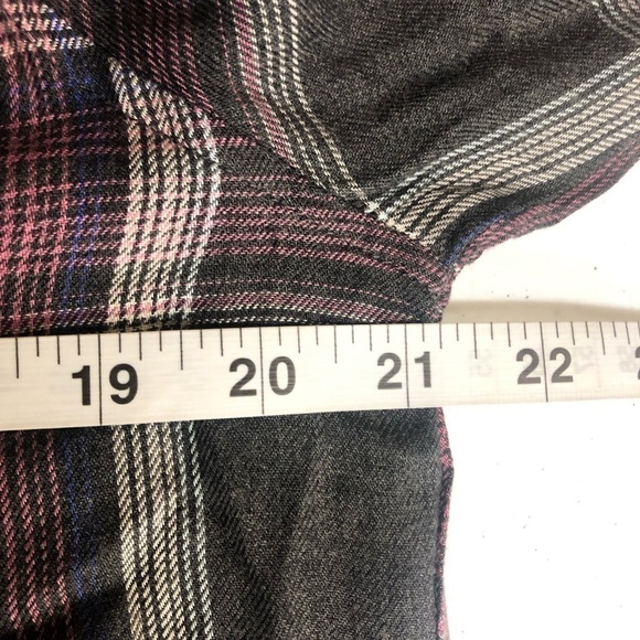 Cloth & Stone Womens Plaid Long Sleeve Raw Hem Collared Button Up Shirt SZ M - Picture 5 of 6